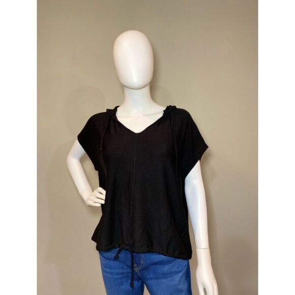 Chaser Black Sleeveless Hoodie Oversized with Tie Bottom NWT Size Small - Picture 1 of 10